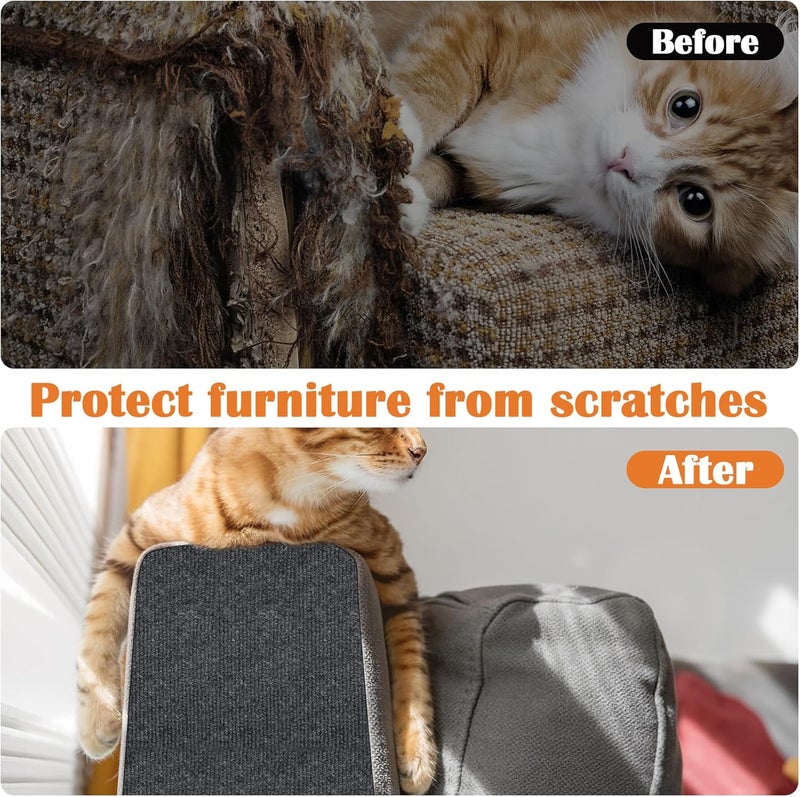 Inchoco Cat Scratch Furniture Protector - 138" x 15.8" Trimmable Self-Adhesive Cats Claws Scratch Pads, DIY Cat Climbing Couch Protector for Scratch Post Cat Tree Replacement Indoor (Dark Gray) - Image 4
